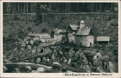 Ansichtskarte Oederan Miniaturpark Klein-Erzgebirge Bergstadt 1930