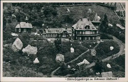 Ansichtskarte Oederan Miniaturpark Klein-Erzgebirge Kirche Kleinstadt 1930