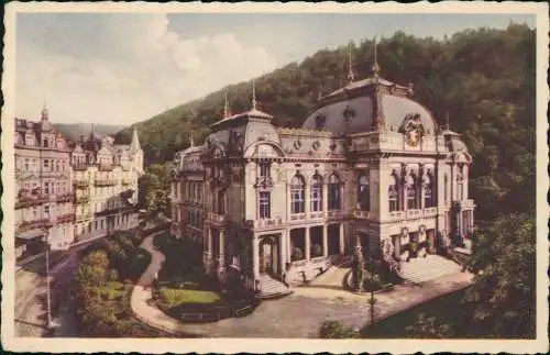 Postcard Karlsbad Karlovy Vary Straßenpartie 1938