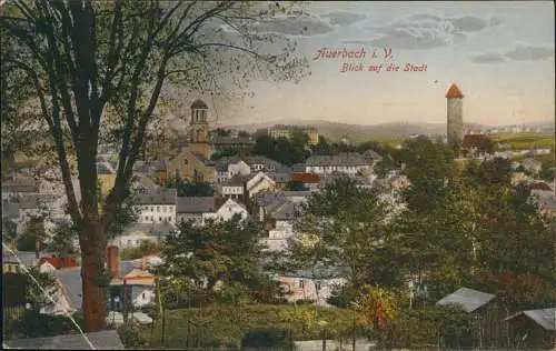 Ansichtskarte Auerbach (Vogtland) Blick auf die Stadt - Stimmungsbild 1926