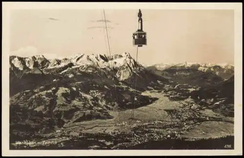 Ansichtskarte .Bayern Wankbahn Talblick 1929   gelaufen ab Stempel GARMISCH