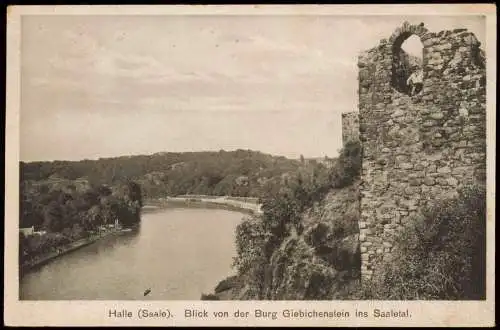 Halle (Saale) Panorama Blick von der Burg Giebichenstein ins Saaletal 1928