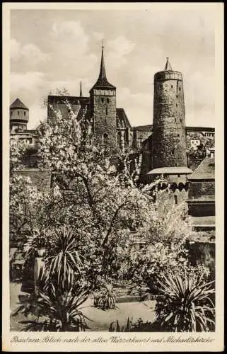 Bautzen Budyšin DDR AK Blick nach der alten Warverkunst und Michaeliskirche 1953