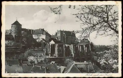 Ansichtskarte Bautzen Budyšin Stadtteilansicht Blick nach der Ruine 1920