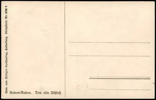 Ansichtskarte Baden-Baden Das alte Schloß - Stimmungsbild 1926