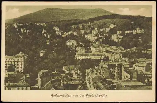 Ansichtskarte Baden-Baden von der Friedrichshöhe 1924