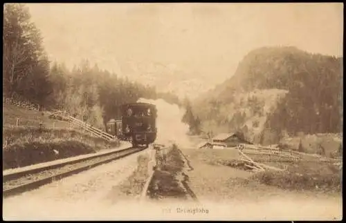 Ansichtskarte Brünig BE-Meiringen Brünigbahn Dampflokomotive Tal 1912