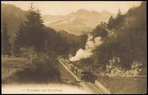 Brünig BE-Meiringen Brünigbahn und Oltschiberge Dampflokomotive 1912