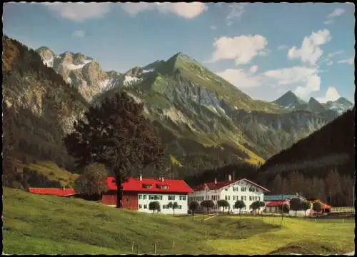 Birgsau-Oberstdorf (Allgäu) Ortsansicht mit Berg-Panorama-Ansicht 1970