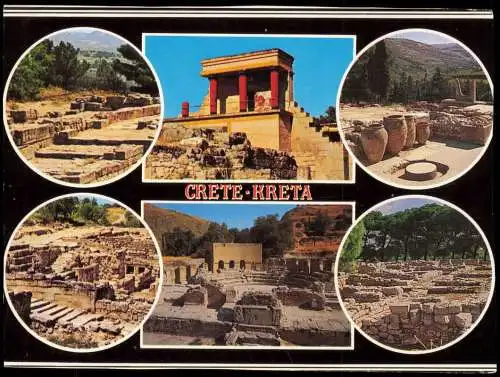 KRETA (Allgemein) Kreta (Mehrbildkarte Crete historische Stätten) 1990