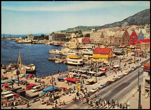 Bergen Bergen Panorama-Ansicht Bergen Utsikt over Torget og Vågen 1973