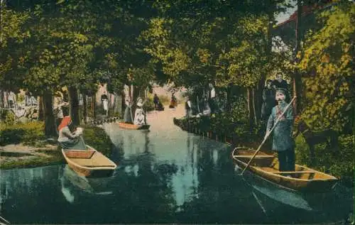 Lübbenau (Spreewald) Lubnjow Trachten Kähne Spreewald Typen 1912