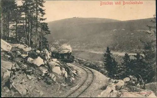 Ansichtskarte Ilsenburg (Harz) Brocken und Brockenbahn Dampflokomotive 1911