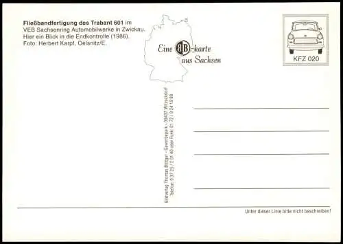Zwickau Fließbandfertigung des Trabant 601 Sachsenring Automobilwerke 1986