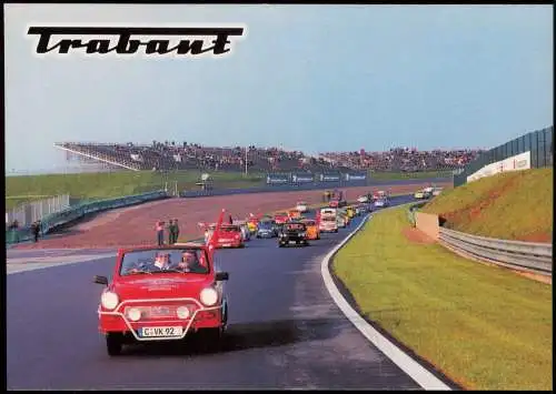 Ansichtskarte Hohenstein-Ernstthal Trabi-Parade auf dem Sachsenring 1995