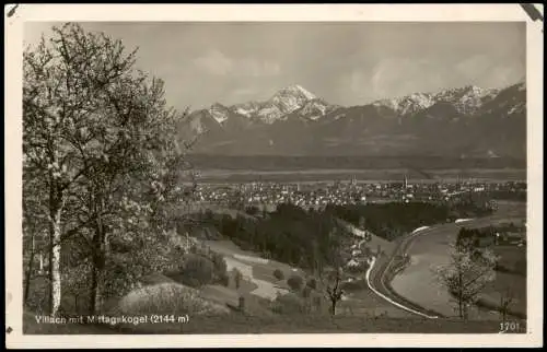 Ansichtskarte Villach Panorama-Ansicht mit Mittagskogel (2144 m) 1931
