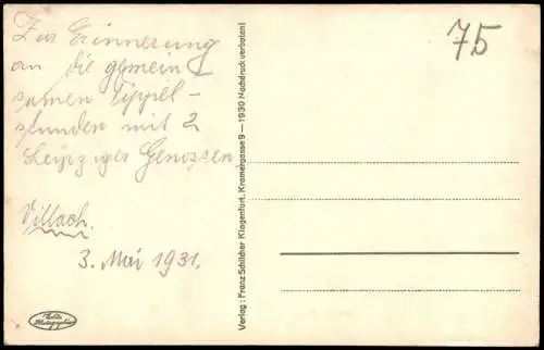 Ansichtskarte Villach Panorama-Ansicht mit Mittagskogel (2144 m) 1931
