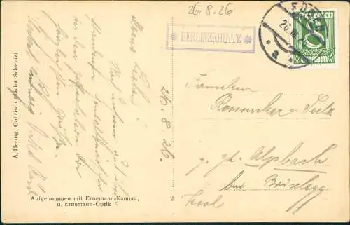 Ansichtskarte  Zillertal -Tirol Gr. Mörchner Gletscher Glacir 1926  Stempel