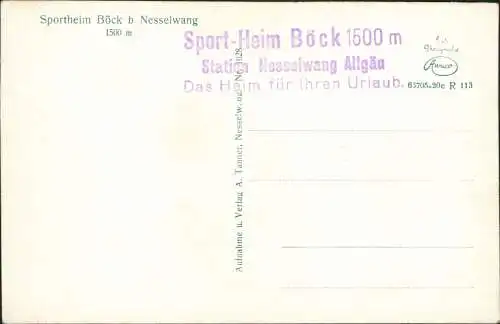 Ansichtskarte Nesselwang Sportheim Böck 1930