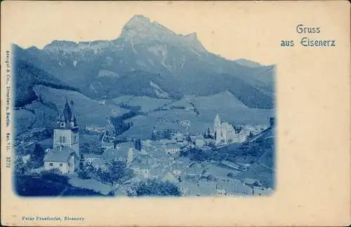 Ansichtskarte Eisenerz (Steiermark) Stadt Blaudruck 1900  Österreich Austria