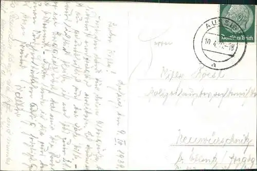 Schreckenstein Elbe Aussig   Ústí nad Labem Stadt, Elbdampfer - Fotokarte 1939