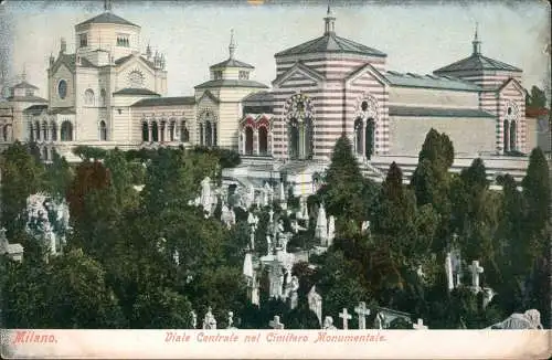 Mailand Milano Viale Centrale nel Cimitero Monumentale. 1912  Italia Italien