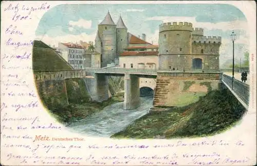 CPA Metz Deutsches Tor / Porte des Allemands Litho AK 1900