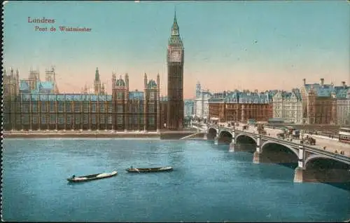 Postcard London Westminster Big Ben - Londres 1916  gel. Feldpost