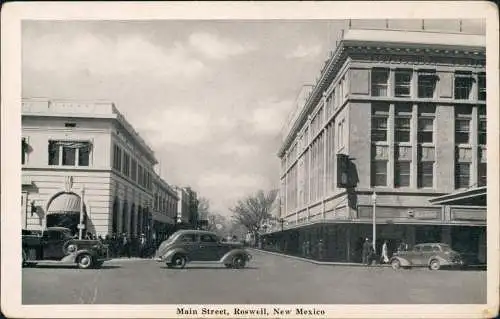 Postcard Roswell (New Mexico) Main Street 1930  USA