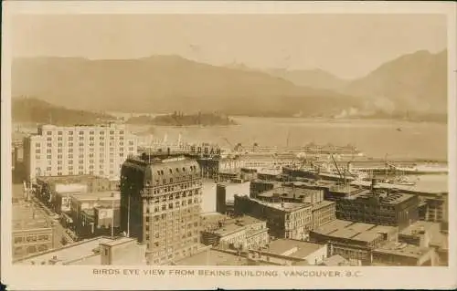 Postcard Vancouver Birds eye from Benkins Building 1930  Canada