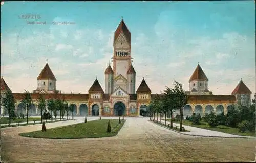 Ansichtskarte Leipzig Südfriedhof Krematorium 1914