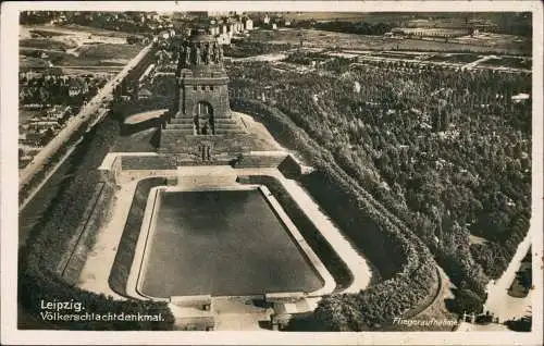 Ansichtskarte Leipzig Luftbild Völkerschlachtdenkmal 1942 Feldpoststempel WK2