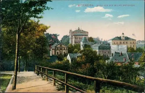 Ansichtskarte Mittweida Blick von der Wilhelmstrasse 1913