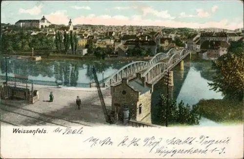 Ansichtskarte Weißenfels Brücke und Stadt 1915