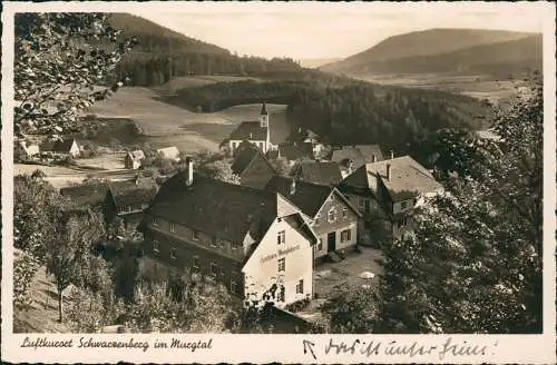 Ansichtskarte Schönmünzach-Baiersbronn Stadtpartie 1938