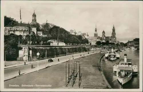 Ansichtskarte Dresden Belvedere und Elbdampfer 1934