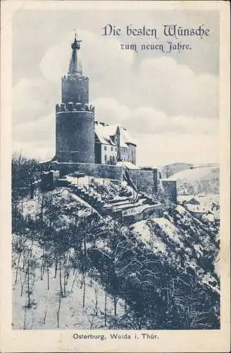 Ansichtskarte Weida (Thüringen) Schloß Osterburg im Winter 1928