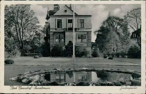 Ansichtskarte Bad Nenndorf Sanatorium Gartenpartie 1938