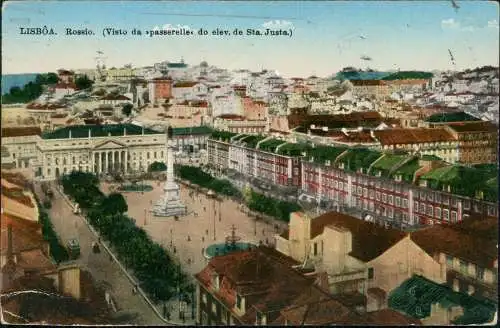 Lissabon Lisboa Rossio. (Visto da passerelle do elev. de Sta. Justa.) 1922