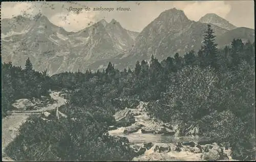 Postcard Neu Sandez Nowy Sącz Droga do zielonego stawu. 1912