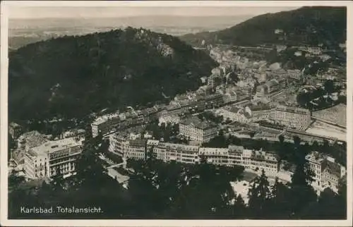 Postcard Karlsbad Karlovy Vary Totalansicht - Fotokarte 1928