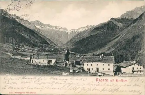 Cartoline Kasern b. Prettau Casere Predoi Birnlücke 1906  Südtirol