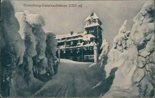 Ansichtskarte Oberwiesenthal Fichtelberg Erzgebirge im Winter Schnee 1914