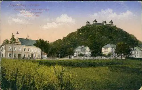 Ansichtskarte Augustusburg Erzgebirge Gasthaus mit Sommerfrische 1922