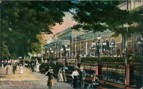 Ansichtskarte Bad Homburg vor der Höhe Kurhaus Terrasse 1914