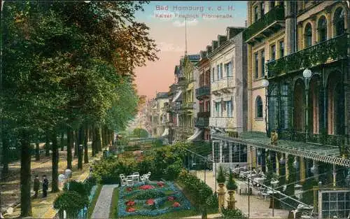 Ansichtskarte Bad Homburg vor der Höhe Kaiser Friedrich Promenade 1914