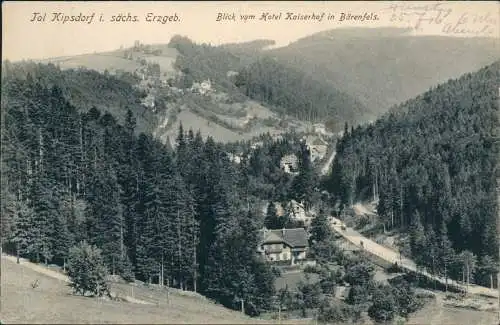 Kipsdorf-Altenberg (Erzgebirge) Stadtpartie (Handolorierte Ansichtskarte) 1905