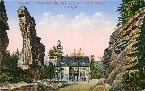 Ansichtskarte Ehrenfriedersdorf Greifensteine Berhaus Erzgebirge 1914