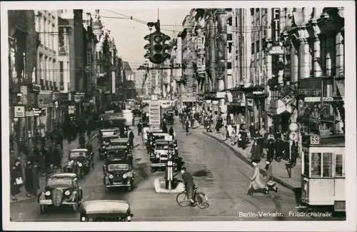 AK Berlin Verkehr Friedrichstraße 1943  Feldpoststempel Flakartillerieschule