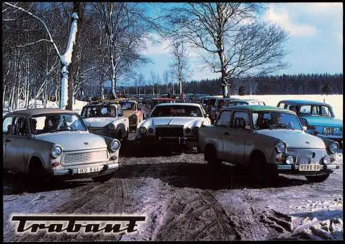 Ansichtskarte Elend (Harz) Trabant 601 von Sorge nach Elend 1990